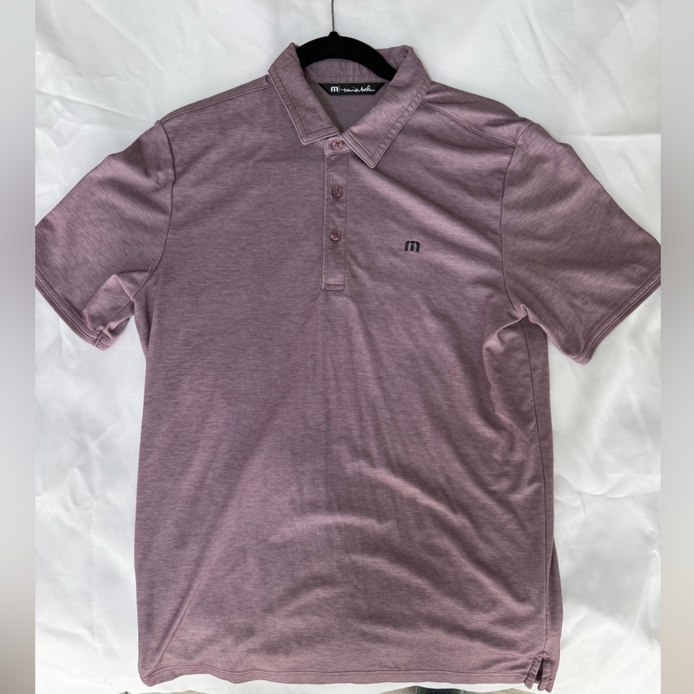 TravisMathew Golf Polo | Men’s Medium | Heather Purple Performance Shirt